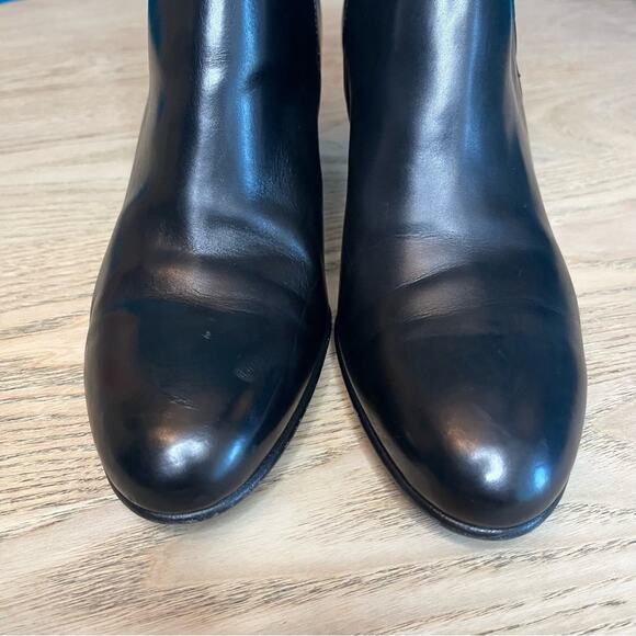 Vince. Harriet Black Leather Ankle Boots Block Heel Women’s Size 6 Made In Italy - Picture 5 of 9